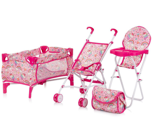  chipolino set de joacă 3 în 1 pentru păpuși "trixy unicorn" kzktr02403un