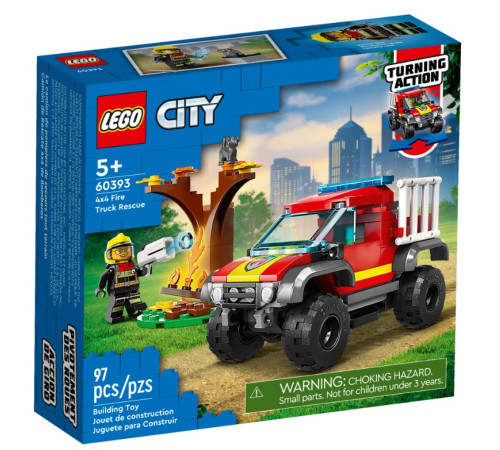 lego city 60393 constructor "camion de pompieri de salvare" (97 el.)