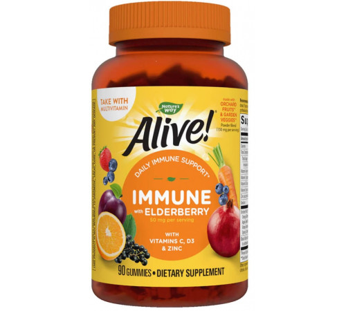 natures way, alive! Витамины для иммунитета "immune gummy" (90 шт.)