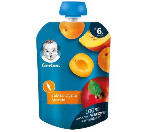 Gerber Пюре «Яблоко-тыква-абрикос» (6 м+) 90 гр. Детское питание в Молдове gerber Пюре «Яблоко-тыква-абрикос» (6 м+) 90 гр.