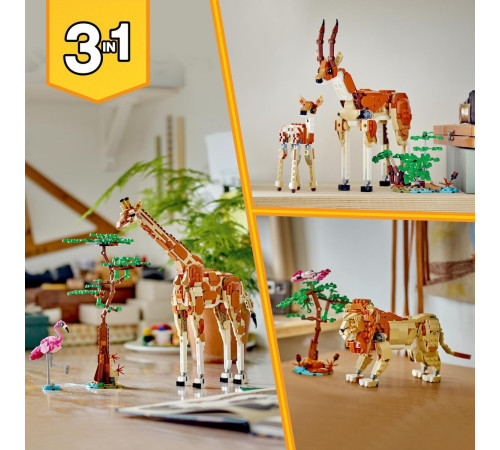 lego creator 31150 constructor 3 in 1 "safari cu animale sălbatice" (780el.)