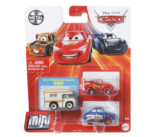 mattel gkg01 set de 3 mașini de bază din filmul "cars" (in sort.)