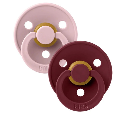 bibs suzeta rotunda din latex color s pink plum & elderberry (0-6 luni) 2 buc.