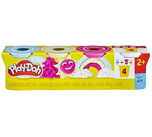  play-doh g1736 set de plastilină "confetti" (4 borcănașe)