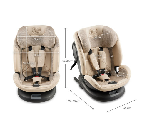 kinderkraft Автокресло xpedition 3 isofix гр. 0+/1/2/3 (0-36 кг.) бежевый