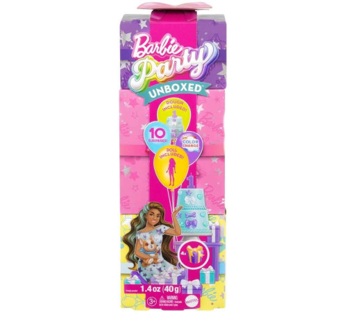 barbie jfg72 set cu papusa "petrecerea surpriza in tonuri turcoaz"