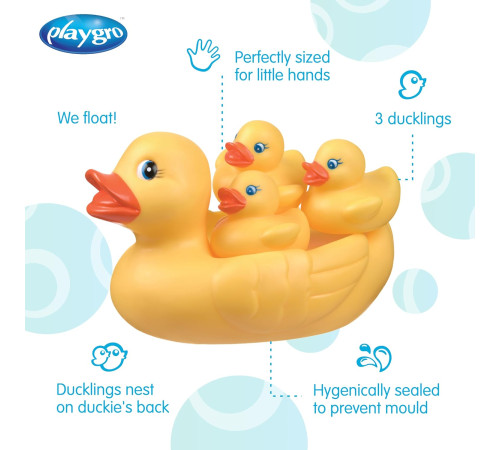 playgro nv684 Набор игрушек для ванной "duck bath family"