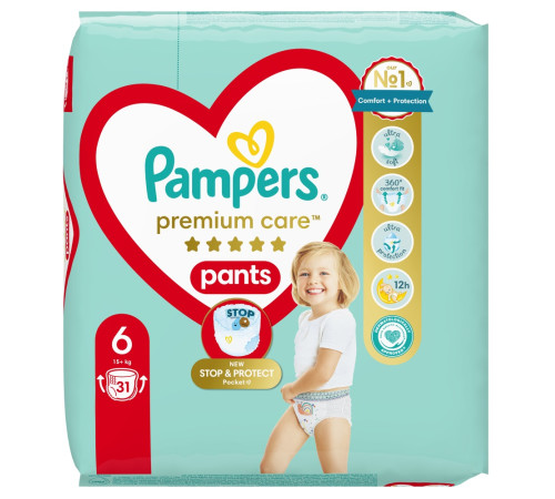 pampers Трусики premium care pants 6 (15+ кг.) 31 шт.