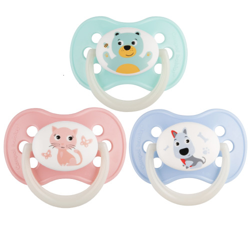 canpol 22/596 suzeta rotundă din silicon "animals" (0-6 luni) 1 buc.