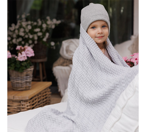 babyono 1647/02 Плед из органического хлопка (75x100 см) серый