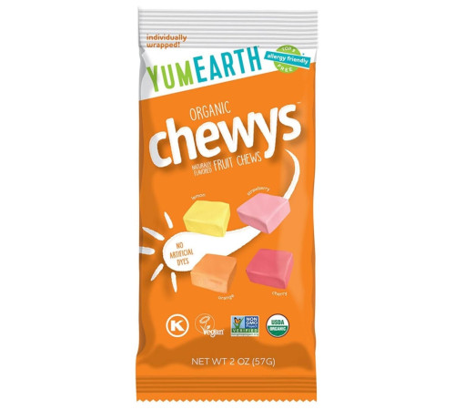 yumearth Жевательные конфеты "organic fruit chewys (57 гр.)