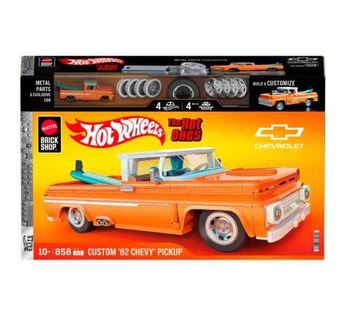 hot wheels jft20 Конструктор "brick shop elite custom '62 chevy pickup" (858 дет.)