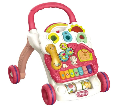 bibiin toys 698-61 Ходунки-каталка "Первые шаги" розовый