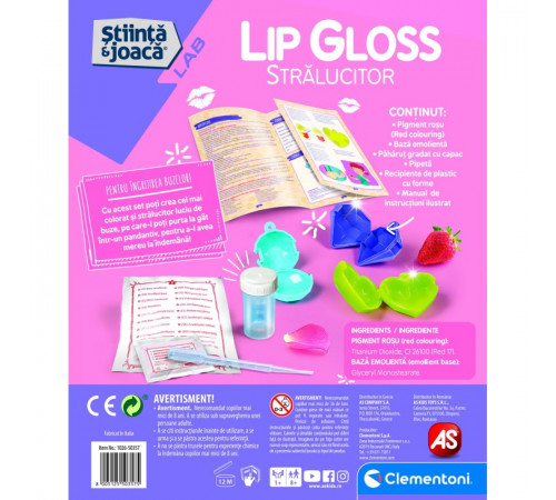 as kids 1026-50357 laboratorul de știință și jocuri "lip gloss stralucitor" (ro)