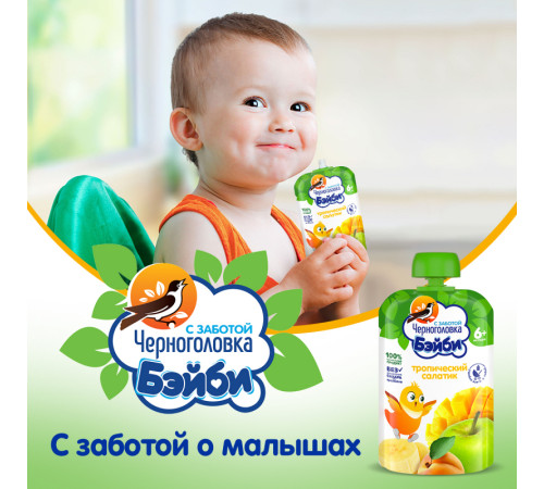 Черноголовка piure salată tropicală (6 luni+) 85 gr.
