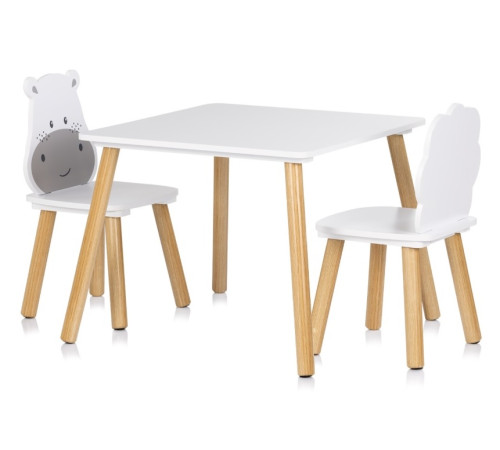  chipolino diwh02450323 masă și două scaune din mdf "hipopotamul și leul"
