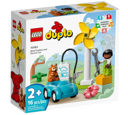 lego duplo 10985 Конструктор "Ветряная турбина и электромобиль" (16 дет.)