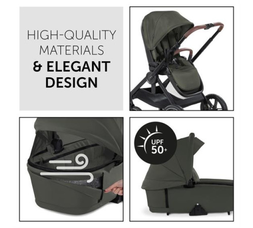 hauck cărucior 2 în 1 walk n care air set dark olive