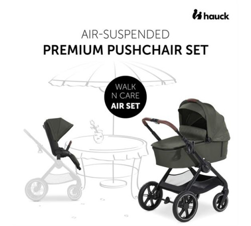 hauck cărucior 2 în 1 walk n care air set dark olive