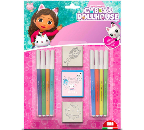  multiprint 26117 Набор из 8 фломастеров с 2 штампами "gabbis doll house"