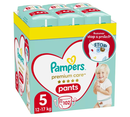 pampers premium care 5 (12-17 кг.) 102 шт.