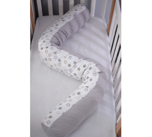 veres 302.01.6 perna pentru alaptare "comfort long" (170х52 cm.) stele alb-gri