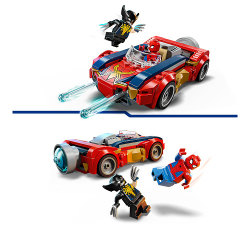 lego marvel 76336 constructor "masina spider-man vs. venomized wolverine" (134 el.)