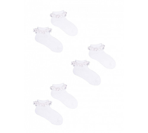  yoclub skc-0122/g Носочки для девочки с кружевом (р. 28-30) белый
