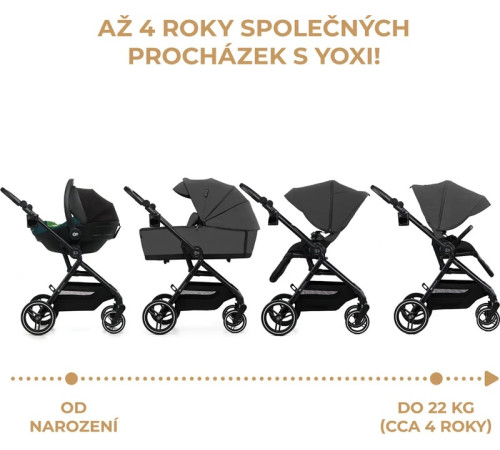 kinderkraft Коляска 2-в-1 yoxi серый