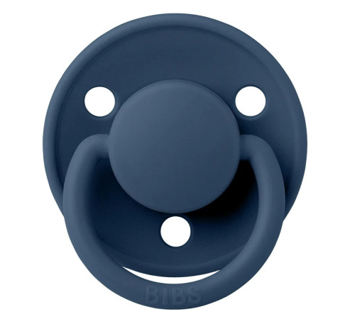 bibs Пустышка круглая силиконовая de lux (0-36 м.) steel blue