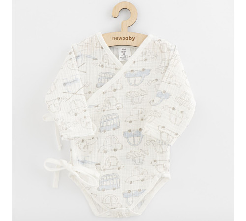  new baby 55344 Муслиновое боди с завязками по бокам "my cars" р.62 (3-6 м) 