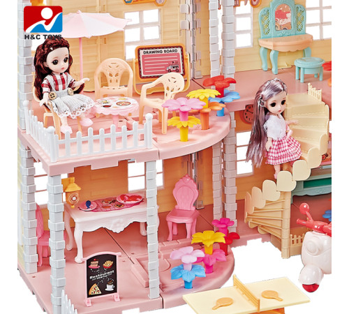 52145 casă de păpuși cu mobilier și iluminare "princess house" (276 piese)