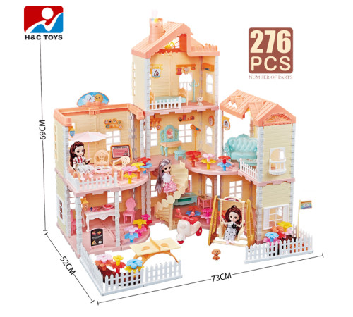 52145 casă de păpuși cu mobilier și iluminare "princess house" (276 piese)