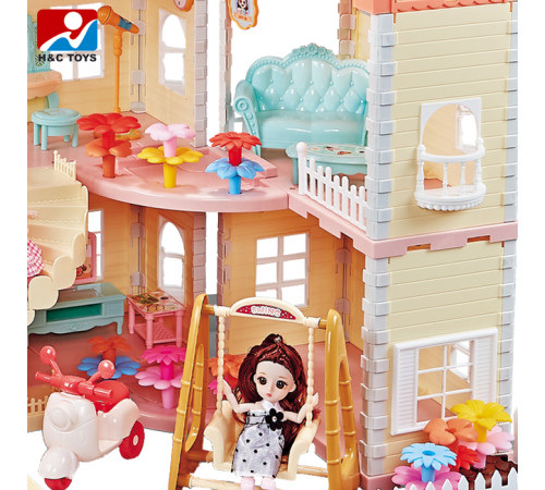 52145 casă de păpuși cu mobilier și iluminare "princess house" (276 piese)