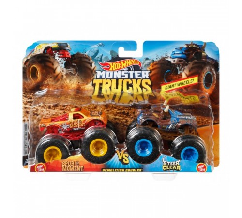 hot wheels fyj64 set de 2 mașini serie "monster trucks" in sort.