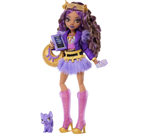 monster high jhk30 Кукла "Клодин Вульф" с питомцем Кресент