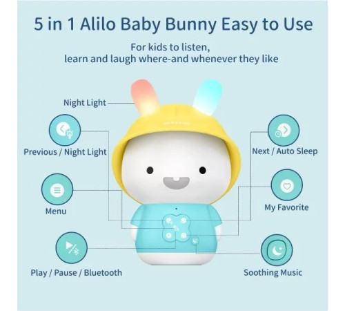 alilo baby g9s Интерактивная игрушка "Зайка" голубой