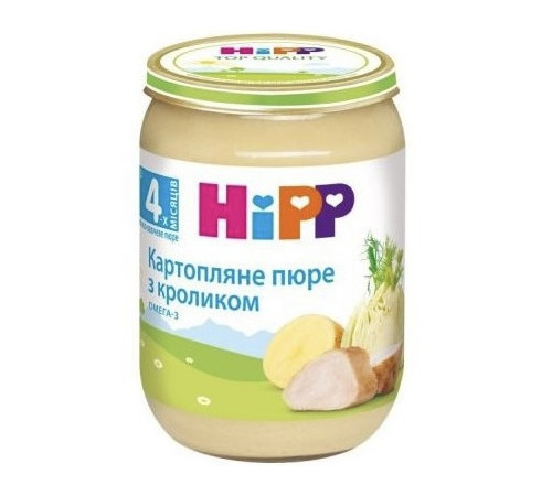 hipp 6173 piure din iepure cu cartofi si marar (4 m+) 190 gr.