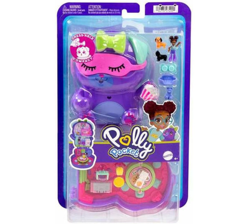 polly pocket jfg56 set de joacă core compact cu păpușă, animal de companie (in sort.)