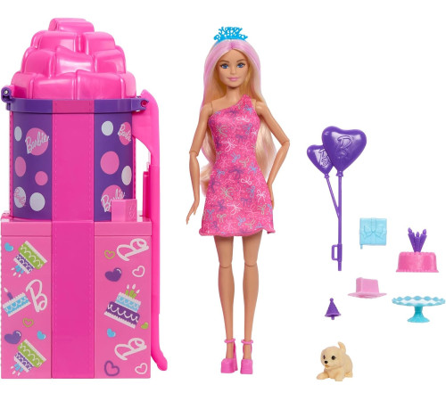 barbie jkf66 Игровой набор с куклой "Сюрприз на День рождения питомца"