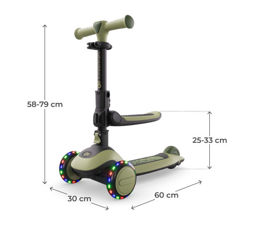 kinderkraft trotinetă 2 &icirc;n 1 "halley 2" (verde)