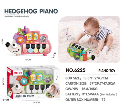 bibiin toys 6225  Игрушка-пианино "Ёжик" (в асс.)