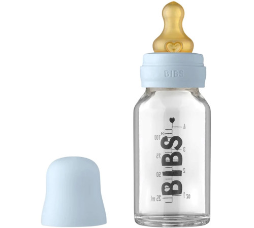 bibs Детская стеклянная бутылочка (110 мл) baby blue