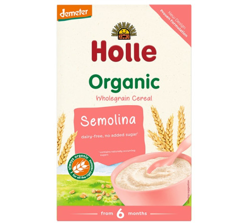  holle bio organic Каша безмолочная манная (6 м. +) 250 гр.