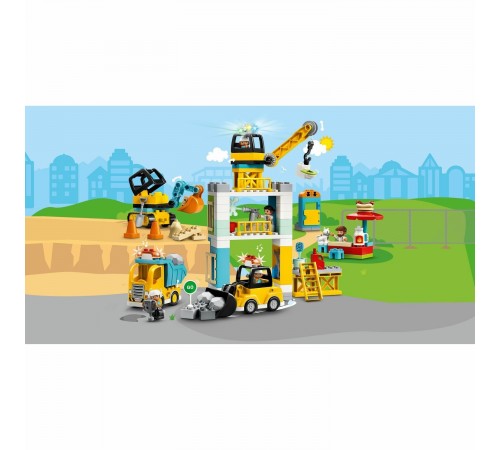 lego duplo 10933 Конструктор "Башенный кран на стройке" (123 дет.)