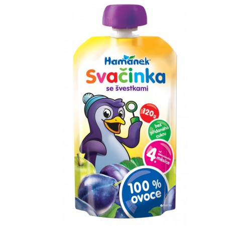 hame Пюре "hamanek" Яблоко-Слива (4 м+) 120 гр.