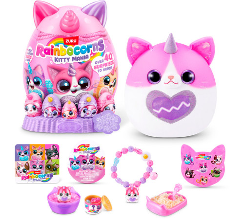 zuru 92125 jucărie de pluș surpriză "rainbocorns eggzania kitty"