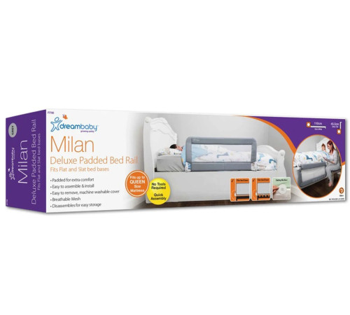 dreambaby g7700 barieră de siguranță pe pat "milan" (gri)