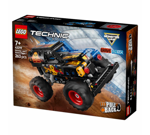  lego technic 42219 constructor "monster jam grave digger foc și gheață" (263 el.)