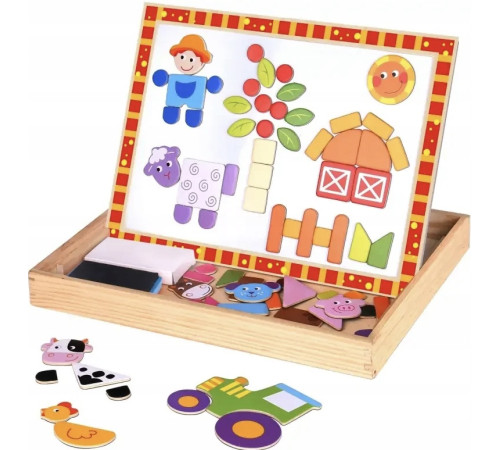 tooky toy tkf014 puzzle magnetice 2 în 1 „fermă”